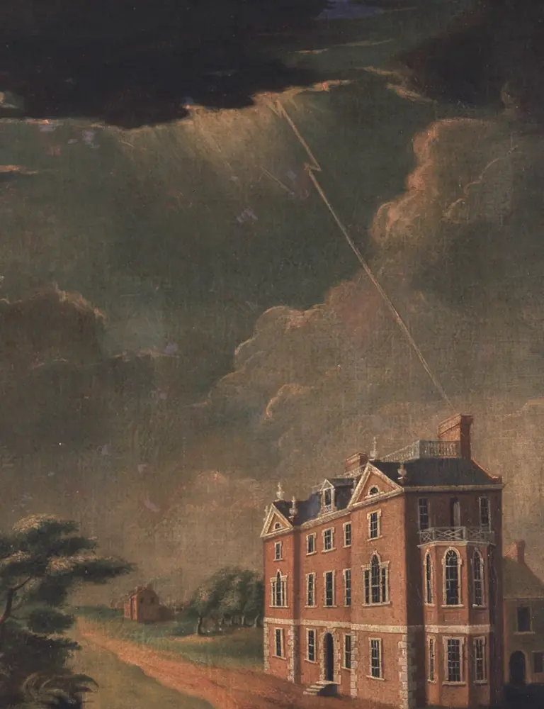 Lightning striking house